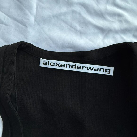 NEW Alexander Wang Scoop Neck Bra Top With Logo Elastic Band XS - Picture 5 of 11